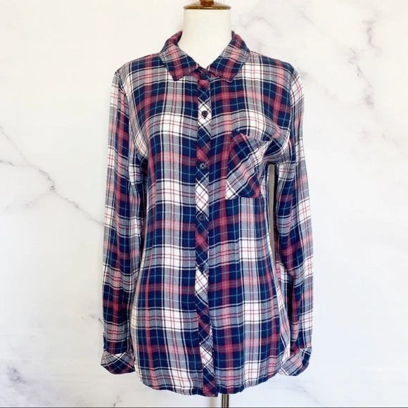 Rails Hunter Red and Blue Button Down Shirt - Picture 2 of 9